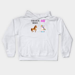 unicorn social worker, Funny Social Worker Gift Kids Hoodie